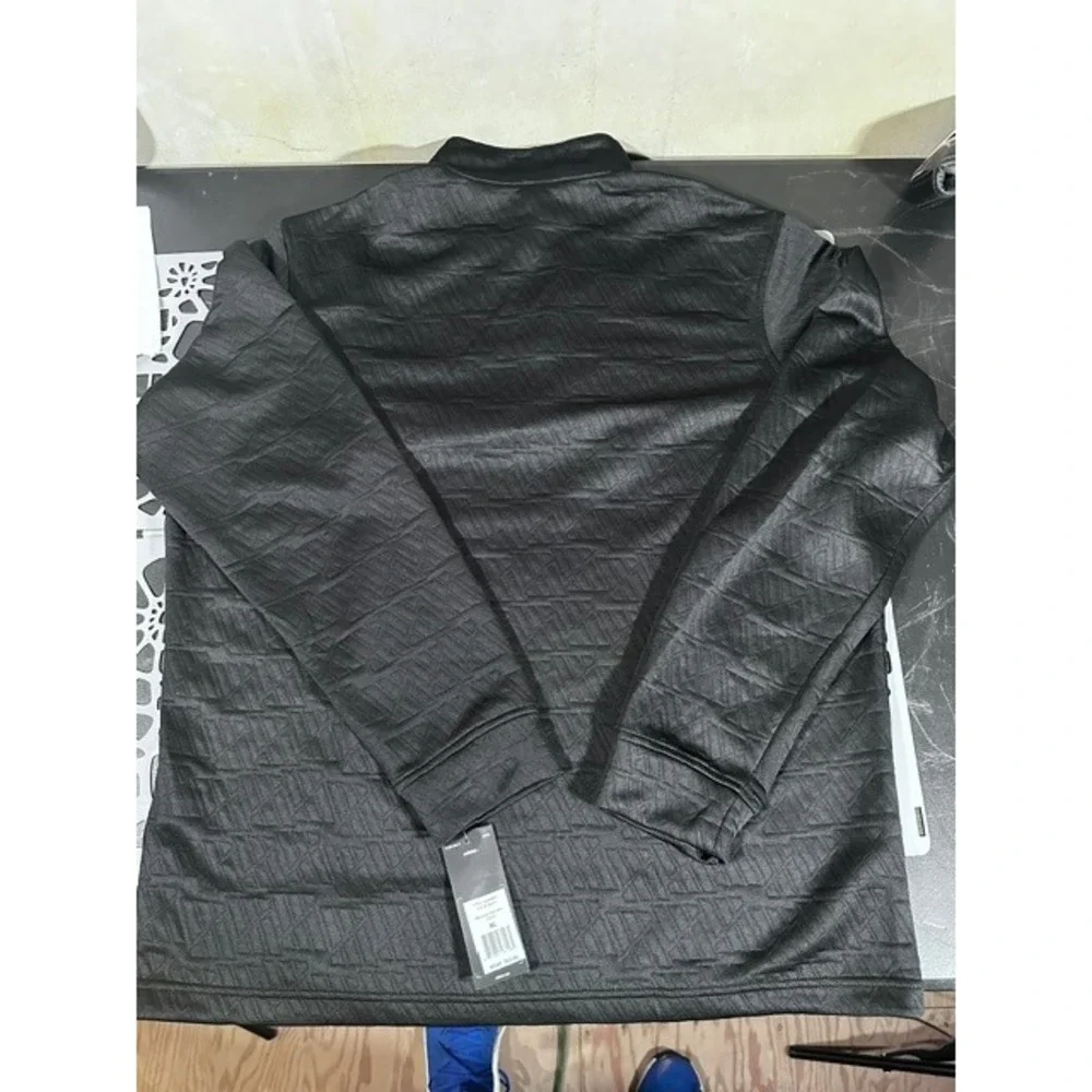Adidas Mens Adi Pattern 1/4 Zip Pullover Black Textured ADVR0927 Size XL NEW